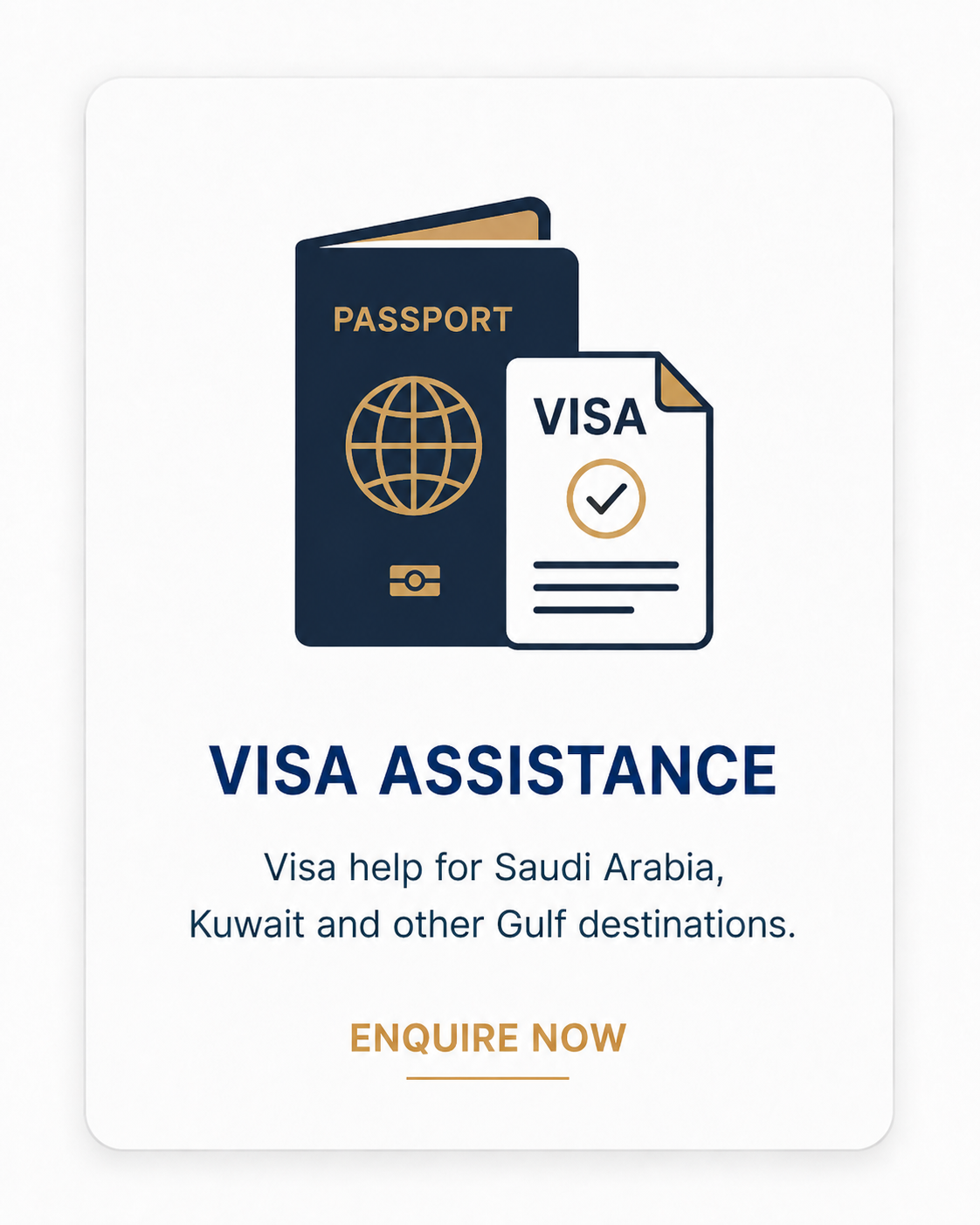 Visa Assistance service card